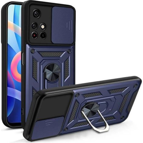 Coque Xiaomi Redmi Note 11S Caméra arrière de protection de précision Coque de protection pour support antichoc - Bleu (1/5)
