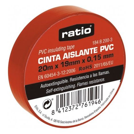 CINTA AISLANTE 19X20M ROJA 0,15MM - EHLIS