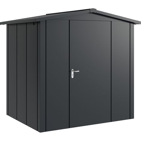 Hörmann Metall-Gerätehaus "Juno" mit Satteldach, JSD4 - Design, 214 x 166 cm (B x T), anthrazit, 1-flüglige Tür, Anschlag rechts (1/5)