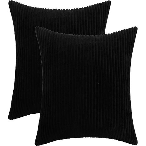 Coussin décoratif rectangulaire en velours côtelé rayé doux, 30 x 50 cm, pour canapé (1/5)