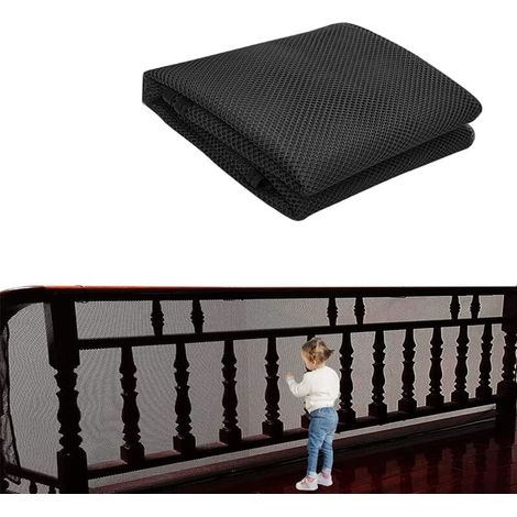 Filet de sécurité pour escalier et balcon – Dimensions 75cm x 300cm – Matériau résistant aux intempéries – Installation facile et ajustable - 75cmX300cm-Crezuo
