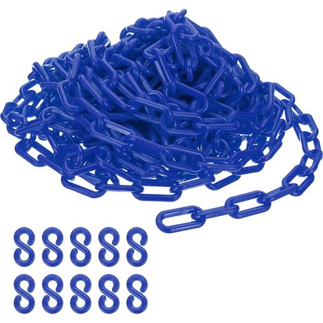 12M Chaîne en Plastique pour Contrôle des Sécurité 8mm Bleu (1/5)