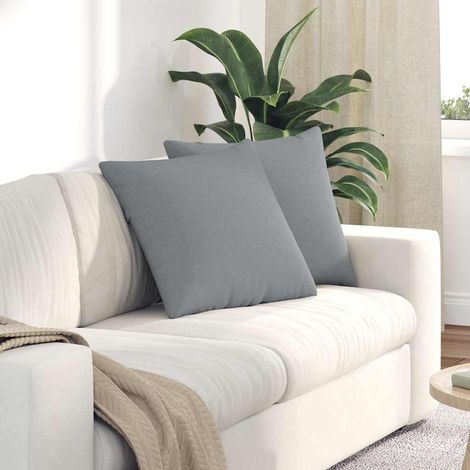 Sofakissen 2 pcs Hellgrau 50 x 50 cm Stoff