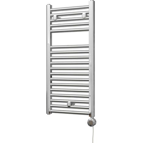 Roma - Chrome Electric Towel Rail H842mm x W400mm Straight 300w Thermostatic (1/3)