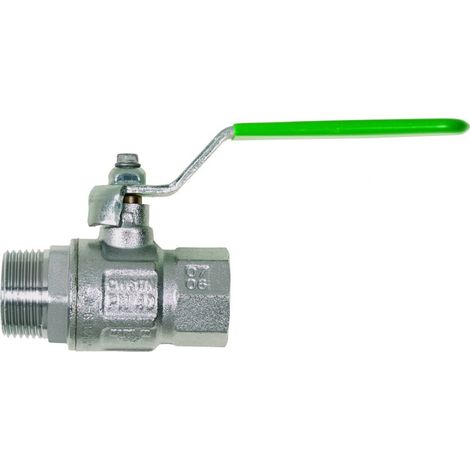 Trinkwasserkugelhahn DIN-DVGW, MS vernickelt, Hebelgriff, IG/AG, G 1/2", PN50, (1/5)