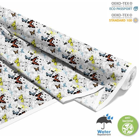 TESSUTI DECORATIVI PER ESTERNI OXFORD - Motivo farfalle con fiori (1/5)