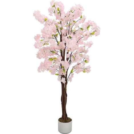 Cerisier Artificiel en Fleurs 150cm Plante Artificielle en Pot avec Fleurs pour la Maison, Le Bureau et la décoration de Mariage Arbre Artificiel Sakura (1/4)