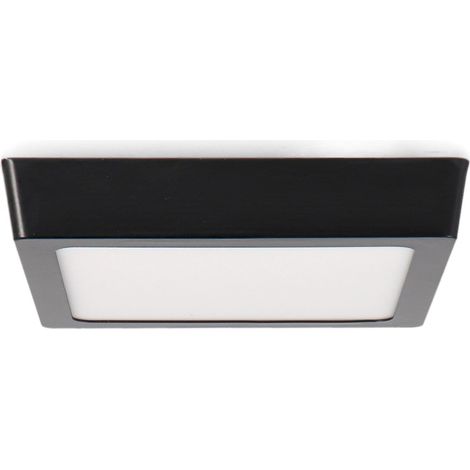 IluminaShop - Plafon de Superficie Negro Cuadrado 12W CCT