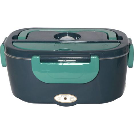 Boîte repas chauffante 1.5L double voltage 12V/110V/220V pour voiture et maison, vert foncé, avec accessoires et sac isotherme (1/5)