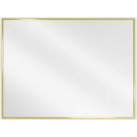 Mexen Loft espejo de baño rectangular 80 x 60 cm, marco dorado - 9852-080-060-000-50