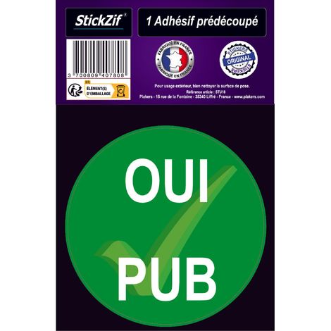 ADHESIF "OUI PUB" 8X12CM