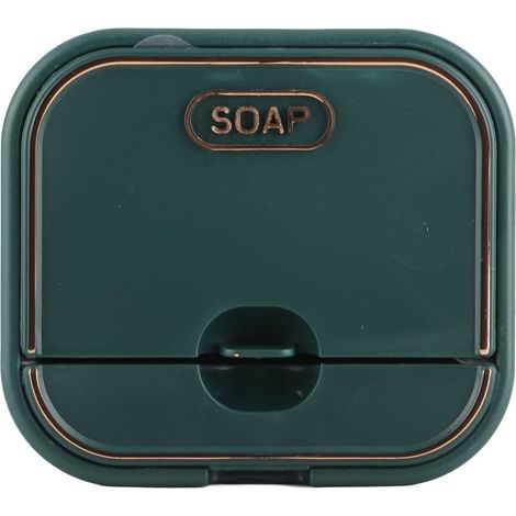 Box to soap for the home, cover foldable of drain wall-mounted Non perfore, room of bath, green fonce (1/5)
