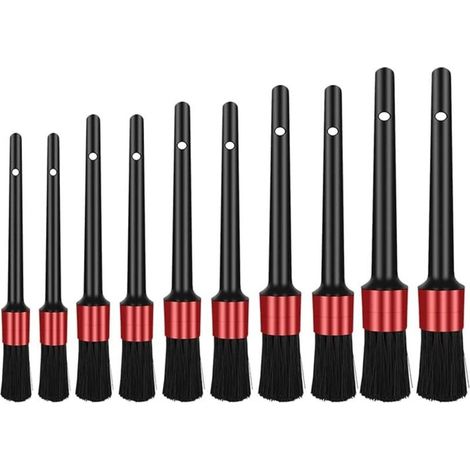 10 pcs Pinceau de Détail, Auto Detailing Brush Brosses de Nettoyage de Voiture, Brosses d'entretien pour Auto et Moto Pinceau de Lavage Voiture pour Nettoyer Voiture Intérieur, Extérieur (1/5)