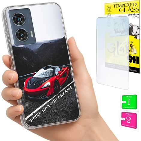 Custodia per Motorola Edge 50 Fusion Photo Case con retro in vetro temperato 9H (1/5)