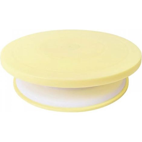 Plateau tournant antidérapant pour décoration de gâteaux (1 pièce, jaune) (1/4)
