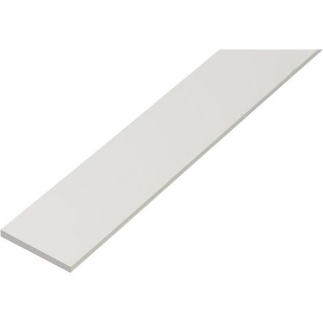 GAH Alberts Flachstange glatt, ungelocht, L1000mm B20mm, S2mm Kunststoff weiß durchgef. (1/3)