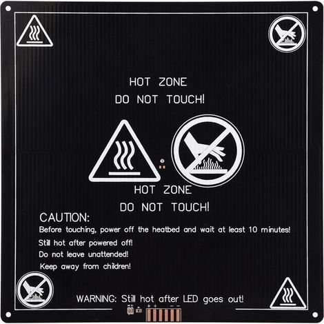 Plaque chauffante aluminium 220x220mm 12V pour lit chauffant imprimante 3D (1/5)