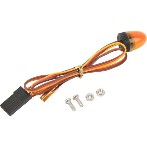 Phare d'avertissement LED RC 5 modes lumineux haute simulation rond compact 10x15mm jaune pour voiture radiocommandée 1/10 (1/5)