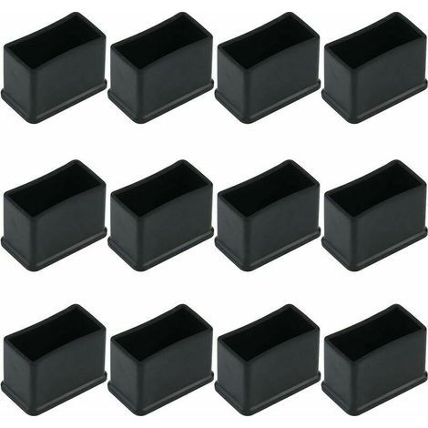 Set mit 12 rechteckigen Filz-Gummikappen für Tisch- oder Stuhlbeine (Schwarz, 15 x 30 mm) (1/5)
