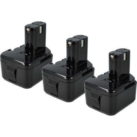 vhbw 3x Akku kompatibel mit Hitachi WH 12DMR, WH 12DM2K, WH 12DM2, WH12DMR2, WH12DMR, WH12DM2K, WH12DM2 Werkzeug (3300 mAh, NiMH, 12 V)