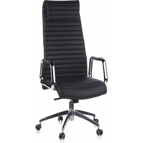 Bürostuhl / Chefsessel ASPERA 20 Nappaleder schwarz hjh OFFICE (1/5)