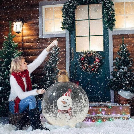 Boule de Noël décorative gonflable de 60 cm pour extérieur, en PVC, idéale pour décorer un sapin de Noël. (1/5)