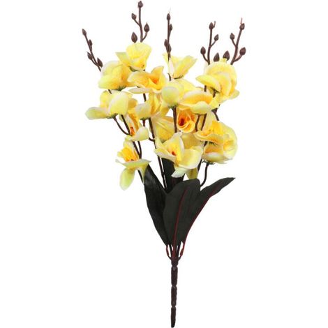 Strauß aus 5 künstlichen gelben Orchideen – Dekoration, Höhe 38 cm (1/3)