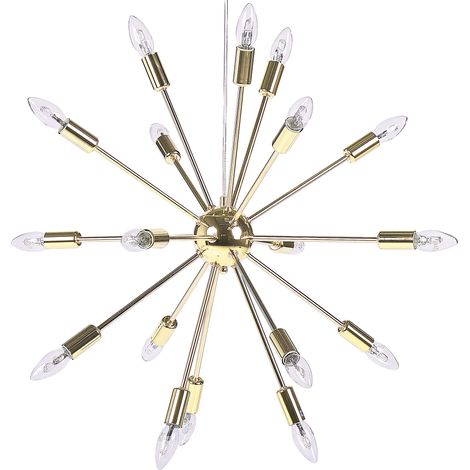 Lámpara de techo 18 luces metal dorado sala de estar moderno glamuroso contemporáneo Maguse