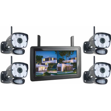 Komplettes Überwachungs-Set 4 Kameras Full HD Monitor App Bewegungsmelder (1/5)