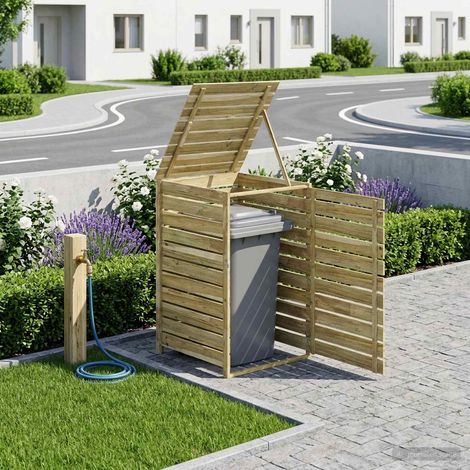 vidaXL Ricovero per bidoni della spazzatura con ruote 240 L
