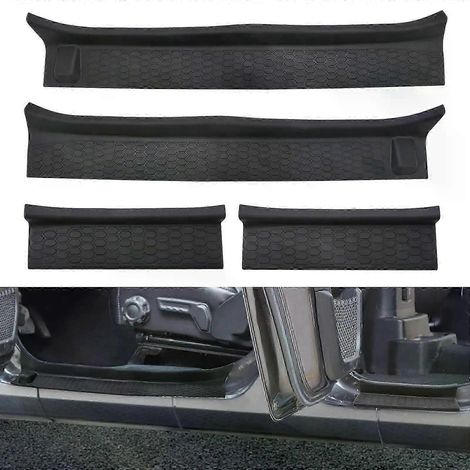 4 protections de seuil de porte en caoutchouc compatibles avec Jeep Wrangler - JL JLU Gladiator JT 4 portes - Accessoires et pièces détachées - Protection de seuil de porte (1/4)