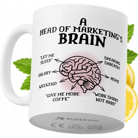Lustige Kaffeetasse mit witzigem Textdesign für Marketingleiter – ideal für Geburtstage, Namenstage, Feiertage und besondere Anlässe. Hochwertige Tasse für Homeoffice und Arbeit. Farbe: Weiß, 330 ml.