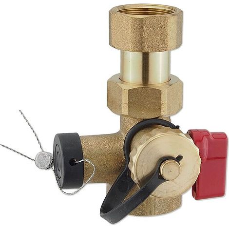 Messing-Kappenventil Heizung 3/4'' IG x 3/4'' IG - bis 130°C - mit Plombiervorrichtung