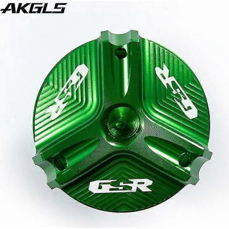 Bouchon de réservoir d'huile moteur et de carburant pour motos Suzuki GSR400, GSR600 et GSR750 (vert GSR). Accessoires inclus : vis de protection. (1/5)