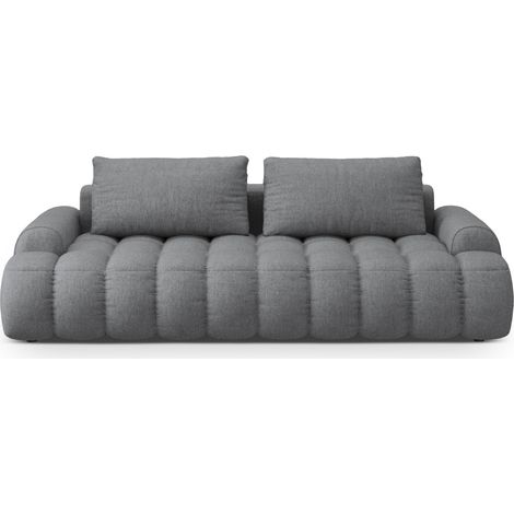 Canapé convertible coffre 4 places tissu structurel gris (1/5)