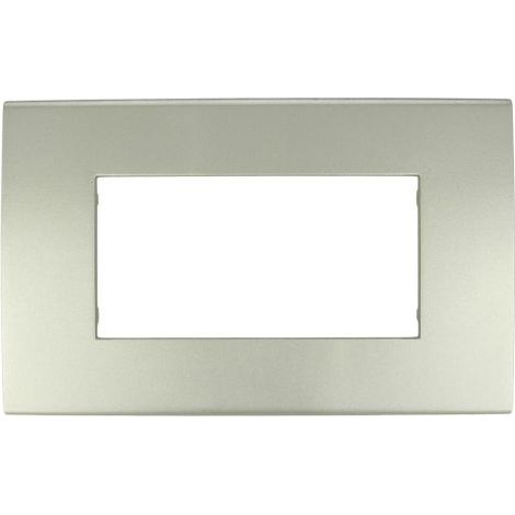 Placca Confort 504 4M Moduli Silver Argento Compatibile Vimar Arke' SD98004-7 (1/2)