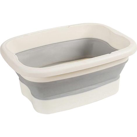 Fußbadewanne, 15 l, multifunktional, tragbar, faltbar, für Erwachsene, ideal für die Wellness-Behandlung zu Hause-White (1/5)