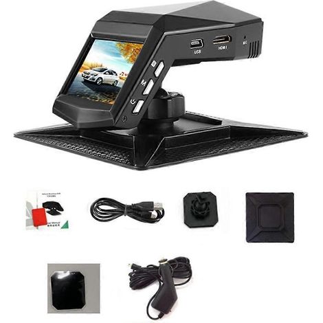 Caméra embarquée Full HD 1080p avec écran LCD central et fonction DVR pour la conduite et le stationnement. (1/5)