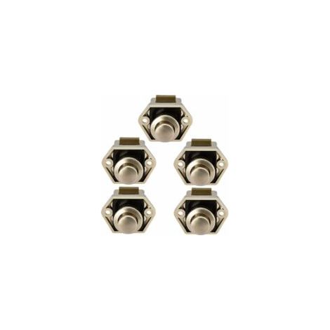 Bouton Poussoir Camping Car - Loquet Serrure Bouton Fermeture Porte Placard pour RV Caravane de Moteur 5 pièces (Nickel) - Crezuo (1/4)
