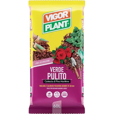 Corteccia di pino Media 15-25 mm Verde Pulito 60 litri Vigorplant