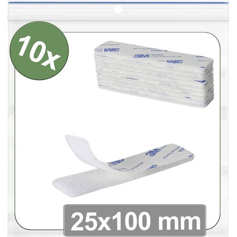 Quadrios 25CA672 Pastilles rondes auto-agrippantes à coller partie velours et partie agrippante (L x l) 25 mm x 100 mm