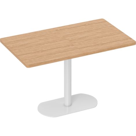 Table rectangulaire chêne blanc 6 places, 120x70x75 cm, table salle à manger piètement épais, plateau cuisine robuste (1/5)