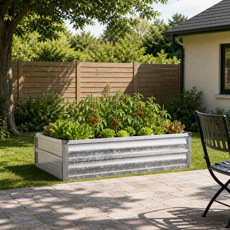 vidaXL Cama de Jardín Elevada Plateado 100 x 80 x 24 cm galvanizado (1/5)