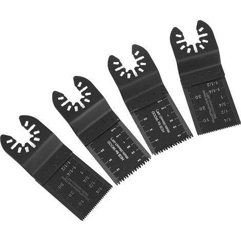Jeu de 26 lames de scie multi-usages pour bois, plastique et PVC : coupe, ouverture, meulage, lames droites et semi-circulaires. (1/5)