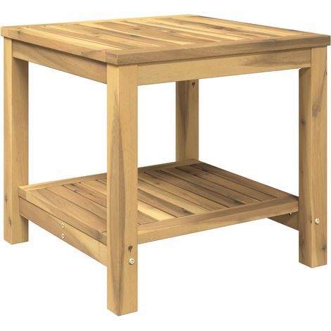 Coffee Table White 48.5 x 49 x 45 cm Solid Acacia Wood vidaXL (1/5)
