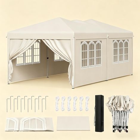 Gazebo spacieux, tente de réception, abri d'intimité avec sac de transport (gazebo uniquement) (1/5)