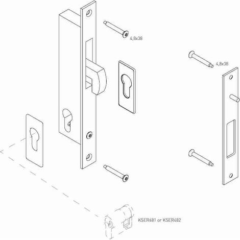 Kit de cerradura de gancho KSER48 para puerta móvil DITEC ENTREMATIC KSER48