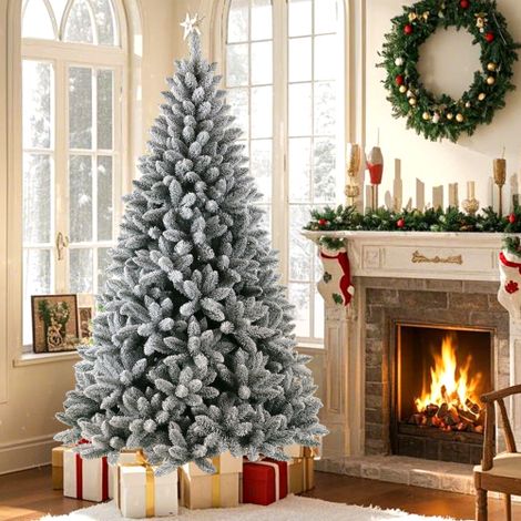 Sapin de Noël Artificiel à 989 Pointes et 46 Branches, 180 cm de Haut, 100 % PVC, avec Pied en Métal, Densité Réaliste (1/4)