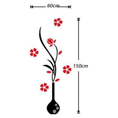Stickers muraux,ANNEFLY stickers muraux stéréoscopiques vase 60x120cm, stickers muraux décoratifs chambre salon (style 2) (1/2)
