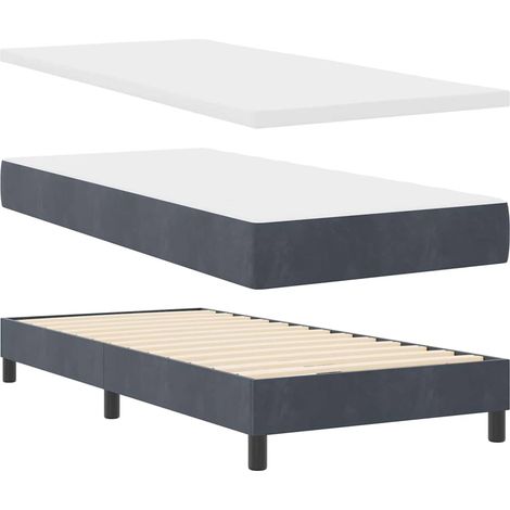 Maison Exclusive - LED Boxspringbett mit Matratze Dunkelgrau 90 x